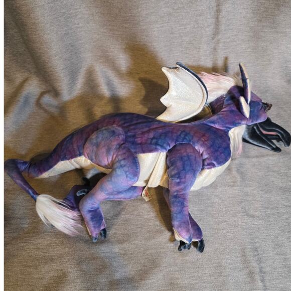 Folkmanis Large Purple Beaked Dragon Hand Puppet Plush Toy EUC - Picture 1 of 9